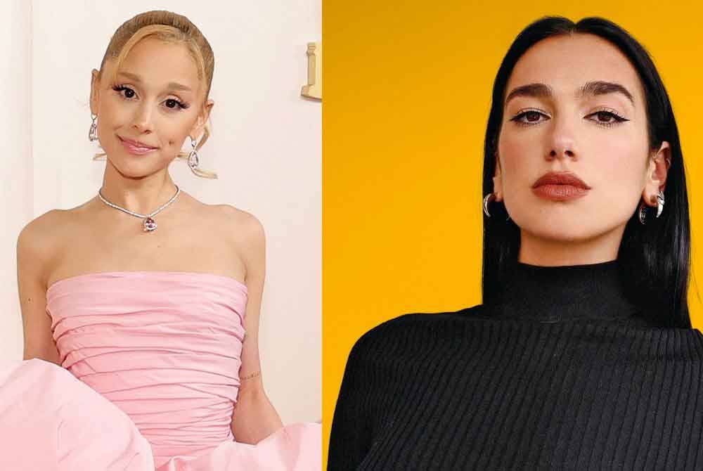 Ariana Grande (kiri) dan Dua Lipa sokong gencatan senjata ke atas rakyat Palestin selepas menandatangani surat Artists4Ceasefire kepada Joe Biden.