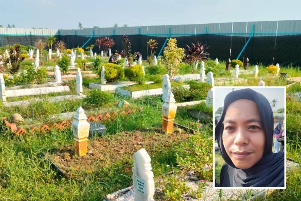 Masih belum ada kerja-kerja pemindahan dilakukan di Tanah Perkuburan Islam Selat Klang pada pagi Jumaat. (Gambar kecil: Hazlina)