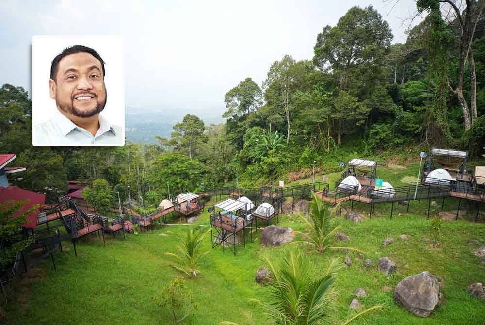 Pemandangan menghijaukan yang dapat dilihat dari Kuak Hill Resort. Gambar kecil: Yahanis