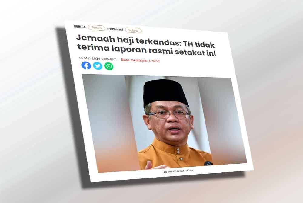 Laporan Sinar Harian berhubung isu berkenaan.