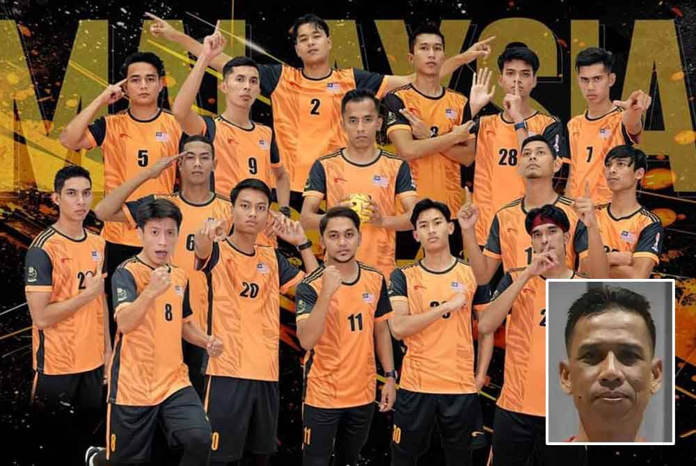 Barisan pemain takraw yang menggalas cabaran Malaysia pada saingan Piala Dunia Sepak Takraw Kuala Lumpur 2024. (Gambar kecil: Ahmad Jais)