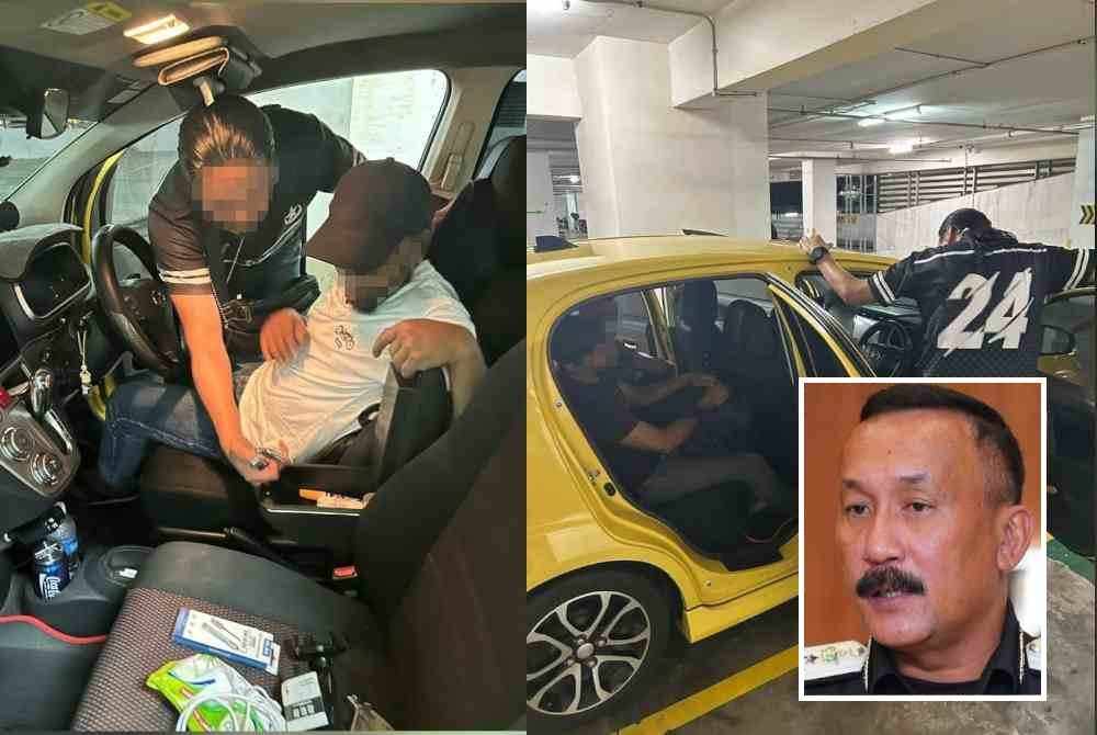 Transporter warga Bangladesh ditahan JIM di kawasan parkir di sebuah kediaman di Jalan Sultan Ismail, Kuala Lumpur, Khamis lalu. Sebuah Perodua Myvi yang diguna suspek untuk membawa PATI berjaya ditahan dalam serbuan di Jalan Sultan Ismail, Kuala Lumpur pada Khamis . Gambar kecil: Ruslin