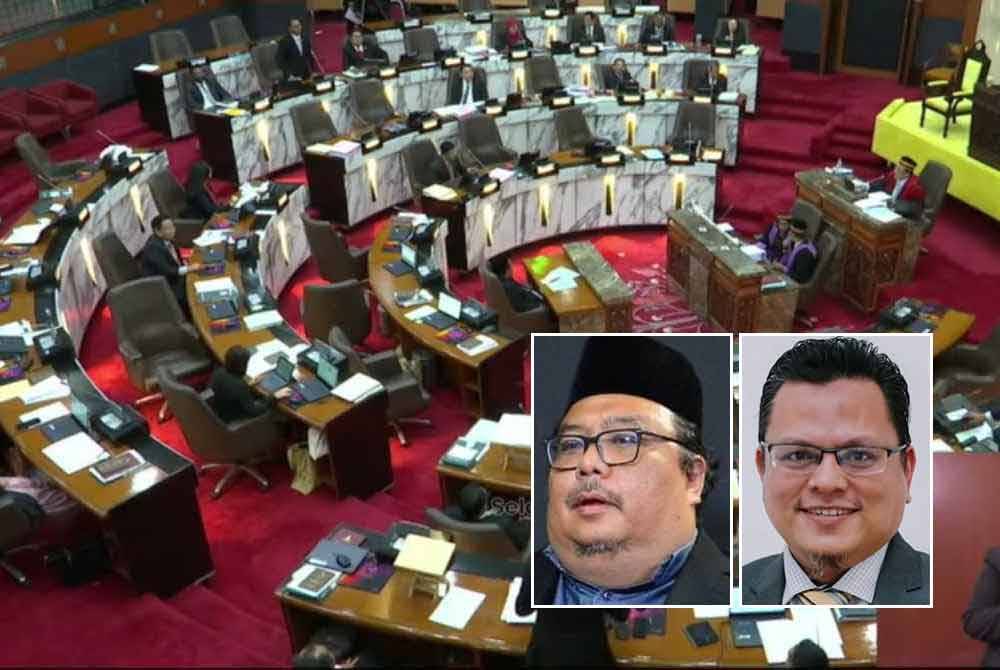 Sidang DUN Selangor. Gambar kecil dari kiri: Khairil Azmin, Muhammad Fathi