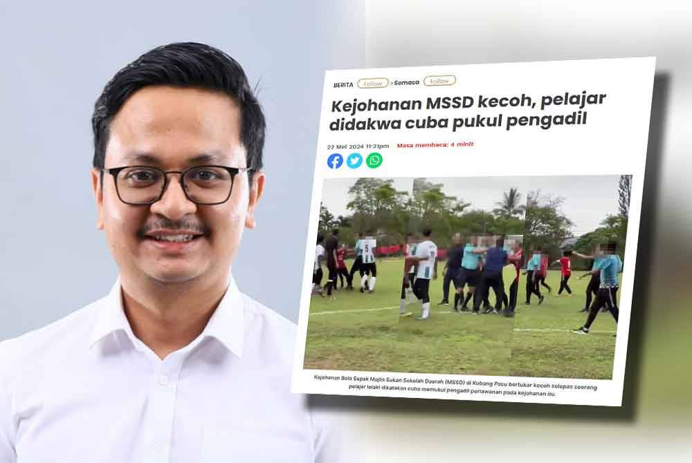 Mohd Farhan (kiri) dan Laporan Sinar Harian.