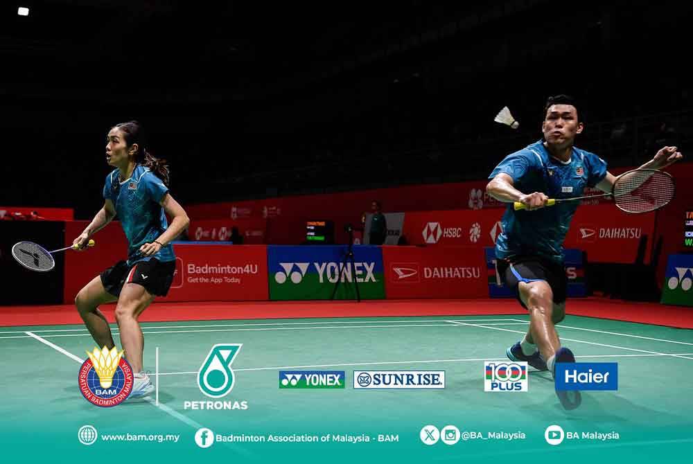 Kian Meng-Pei Jing mara ke suku akhir Malaysia Masters selepas melepasi ujian di pusingan kedua pada Khamis. Foto BAM