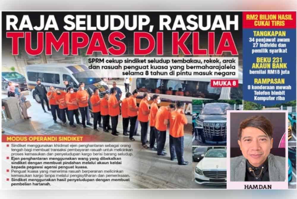 Laporan muka depan Sinar harian pada Jumaat.