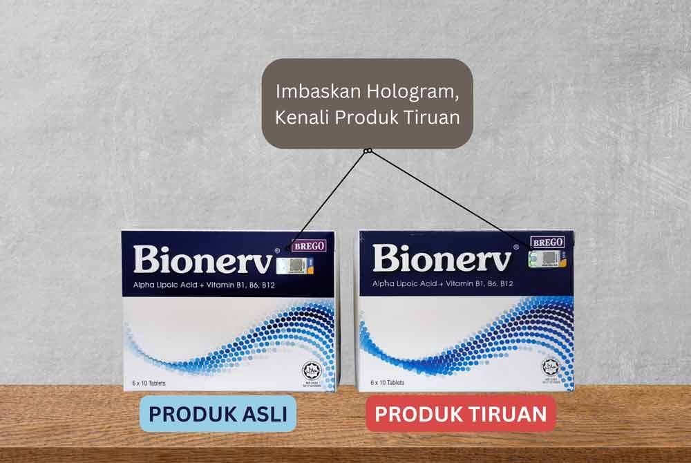 Pembeli dinasihatkan mengimbas hologram untuk memastikan produk yang dibeli adalah asli.