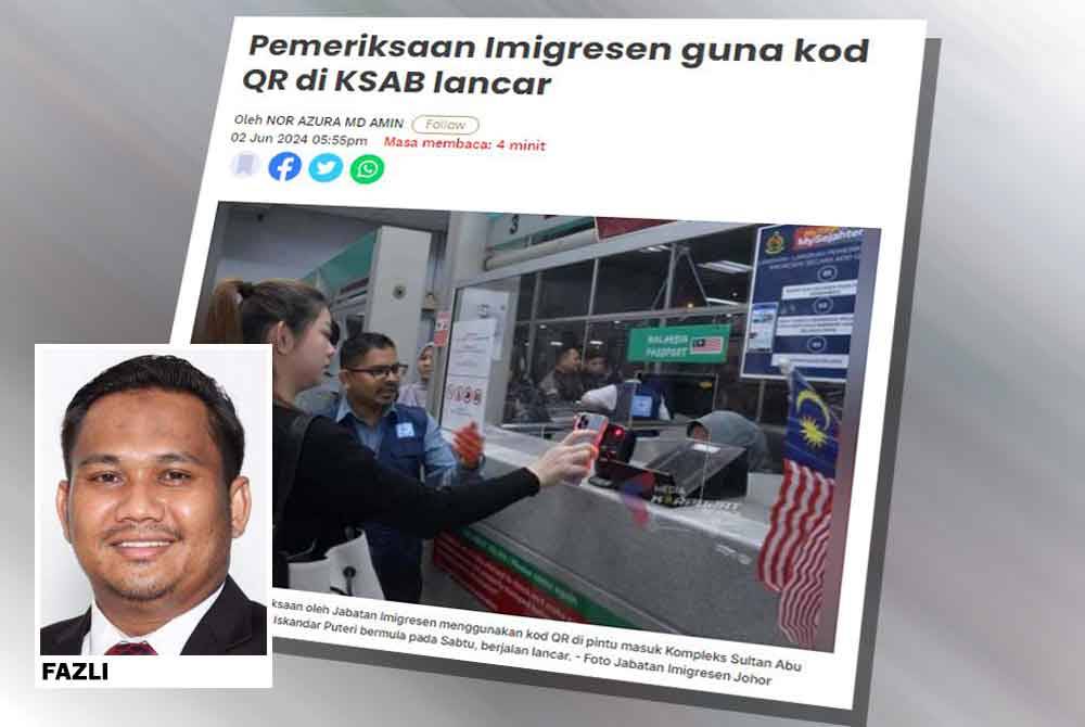 Sinar Harian sebelum ini melaporkan pelaksanaan pemeriksaan oleh Jabatan Imigresen Johor menggunakan kod QR di pintu masuk KSAB, di Iskandar Puteri bermula pada Sabtu, berjalan lancar dan mendapat maklum balas positif.