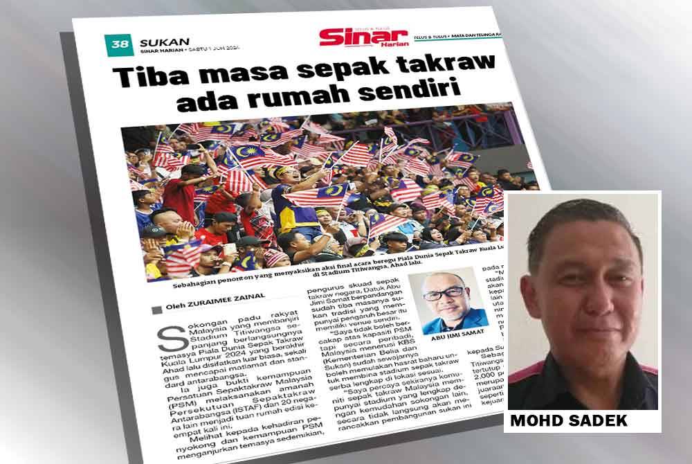 Laporan Sukan Sinar pada Sabtu.