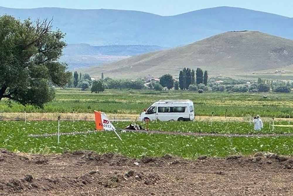 Lokasi pesawat terhempas di Kayseri. Foto Anadolu