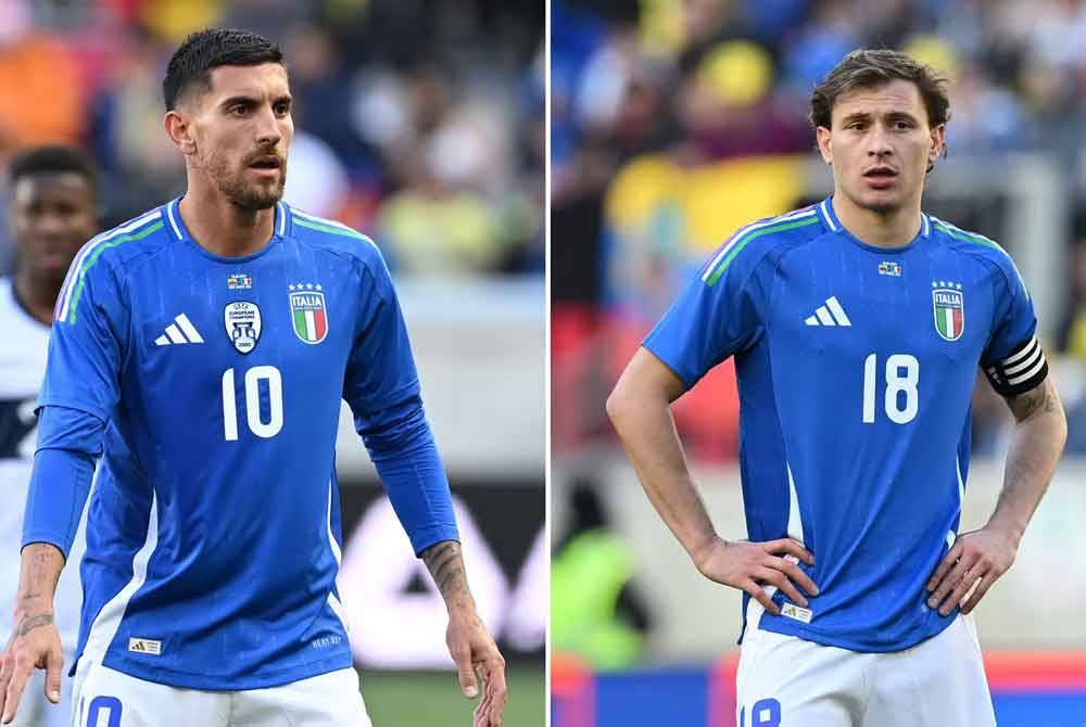 Pallegrini (kiri) dan Barella disenaraikan dalam skuad Itali bagi menghadapi kempen Euro 2024 di Jerman pertengahan bulan depan. Foto Agensi