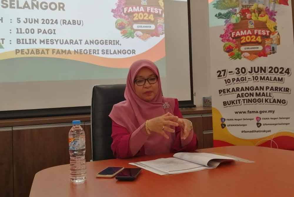 Aiada pada sidang akhbar berkenaan penganjuran FAMA Fest 2024 @ Selangor yang diadakan bermula 27 Jun hingga 30 Jun ini di pekarangan AEON Bukit Tinggi, Klang.