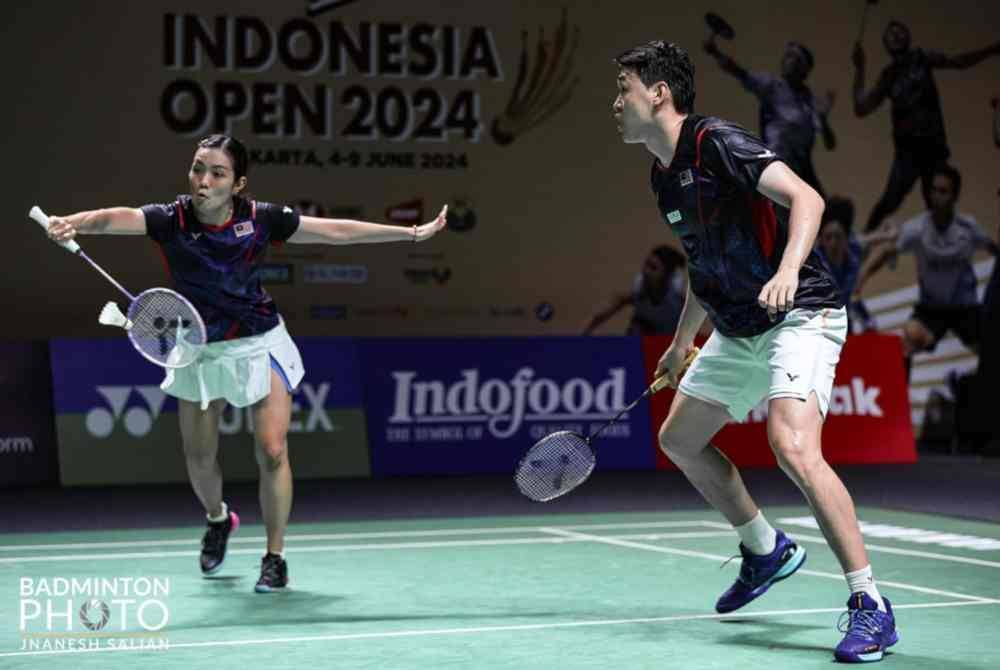 Kian Meng-Pei Jing tewas kepada pasangan China, Jiang Zhen Bang-Wei Ya Xin 16-21,18-21 di Istora Senayan pada Sabtu. Foto BAM