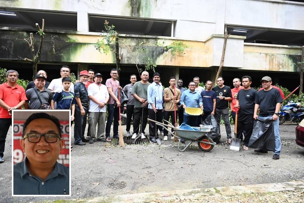 Peserta Program Gotong-Royong di Flora Damansara PJU 8 pada Ahad. (Gambar kecil: Aznan)