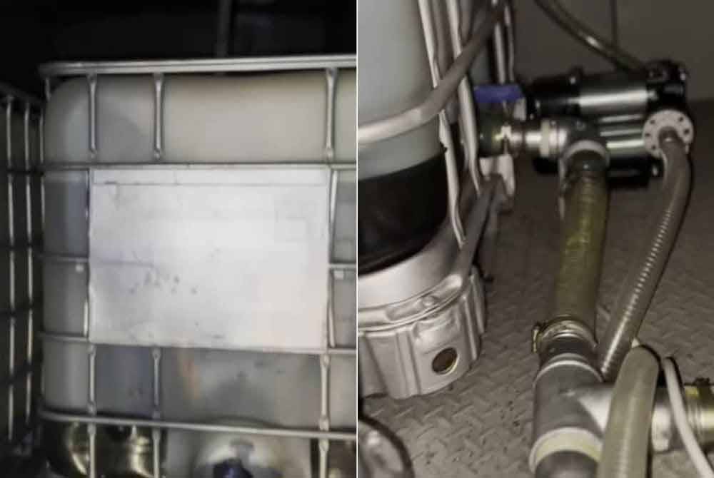 Tangki yang lengkap dengan saluran disyaki untuk kegiatan seleweng diesel di Klang pada Ahad.