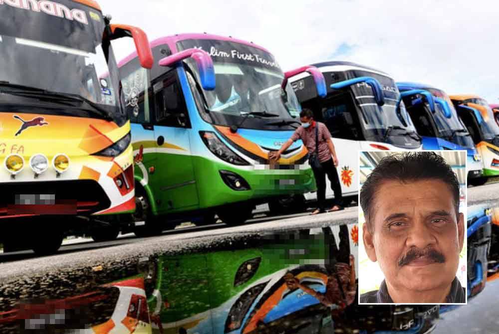 Pengusaha bas persiaran dalam dilema sama ada perlu menyemak semula kadar tambang atau mengenakan caj tambahan susulan kenaikan harga diesel. Gambar kecil: Mohd Rofik