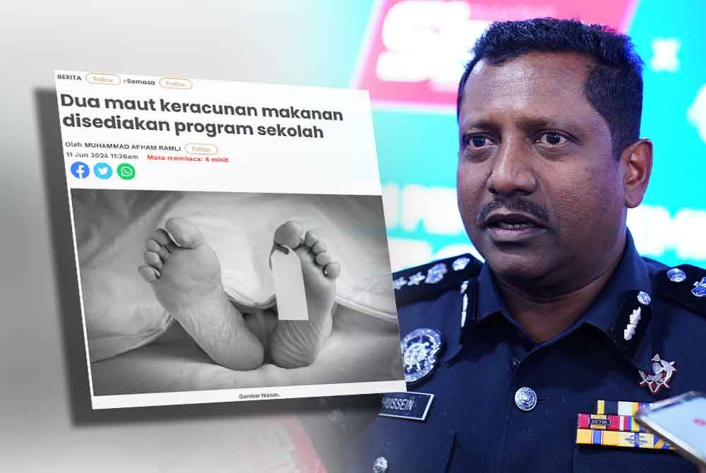 Laporan Sinar Harian pada Selasa. Gambar kanan: Hussein