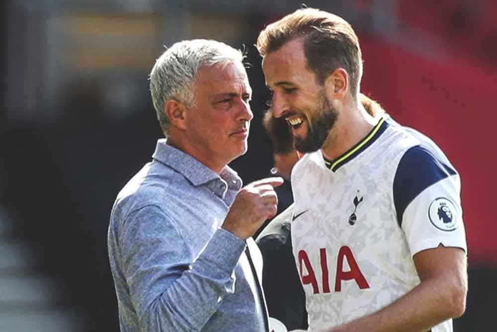 Mourinho (kiri) meramalkan penyerang England, Harry Kane muncul penjaring terbanyak kejohanan Euro 2024 yang berlangsung di Jerman. Foto Agensi