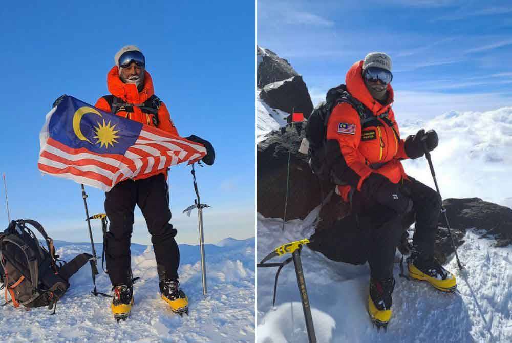 Rasa bangga yang menyelubungi dirinya di saat melihat Jalur Gemilang berkibar megah di puncak gunung yang didaki, membuatkan N Elanghovan berasa setiap pengorbanan yang dilakukannya, termasuk menjual rumah demi menakluki tiga gunung tertinggi di dunia, terbayar. Foto Bernama