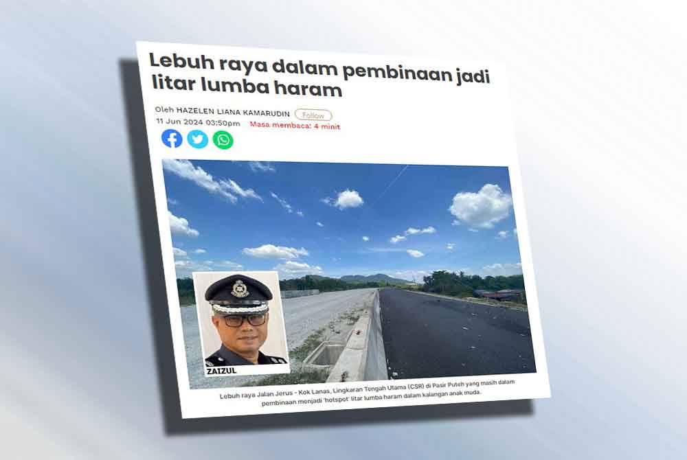 Lebuhraya Jalan Jerus-Kok﻿ Lanas, Lingkaran Tengah Utama (CSR) yang masih dalam pembinaan dekat sini dilapor menjadi &#039;hotspot&#039; litar lumba haram dalam kalangan anak muda.