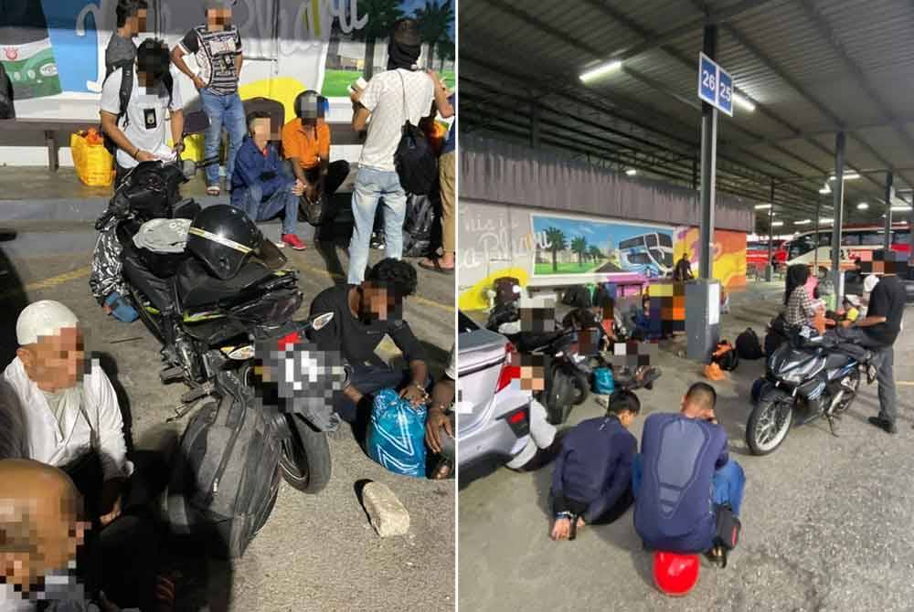 Antara PATI yang ditahan dalam operasi khas di Kubang Kerian dan Lembah Sireh pada Isnin lalu.