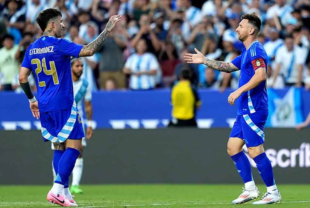 Gandingan padu Martinez, Messi di Syarikat 2024 di Stadium FedExField, Maryland. Foto: Agensi