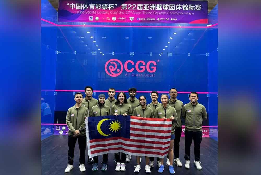 Malaysia menyapu bersih kedua-dua gelaran berpasukan lelaki dan wanita pada Kejohanan Skuasy Berpasukan Asia 2024 di Dalian, China. Foto Squash Racquets Association of Malaysia