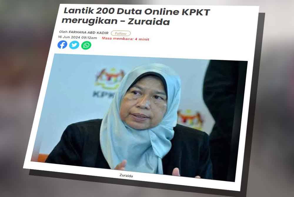 Sebelum ini Timbalan Presiden Muafakat Nasional, Datuk Zuraida Kamaruddin dilapor berkata, Menteri Perumahan dan Kerajaan Tempatan (KPKT), Nga Kor Ming perlu memberi fokus mengendalikan isu berkaitan perumahan serta tidak menggunakan kakitangan kerajaan menjadi &#039;cybertrooper&#039; atau tentera siber demi survival politik.