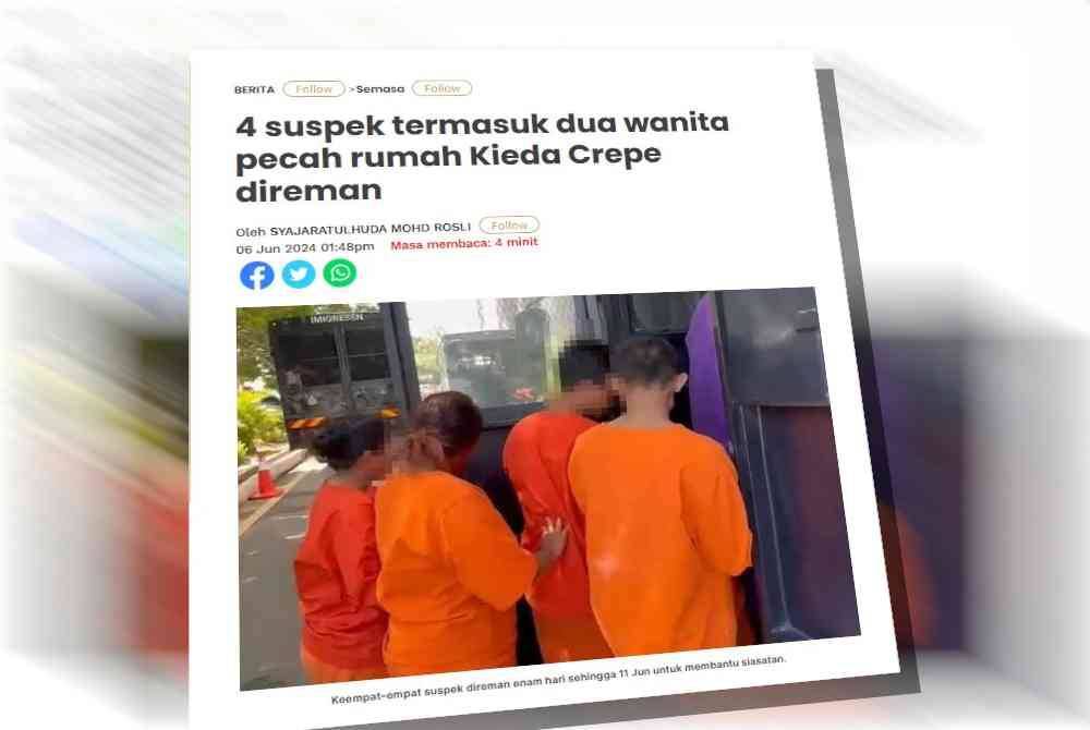 Laporan Sinar Harian baru-baru ini.