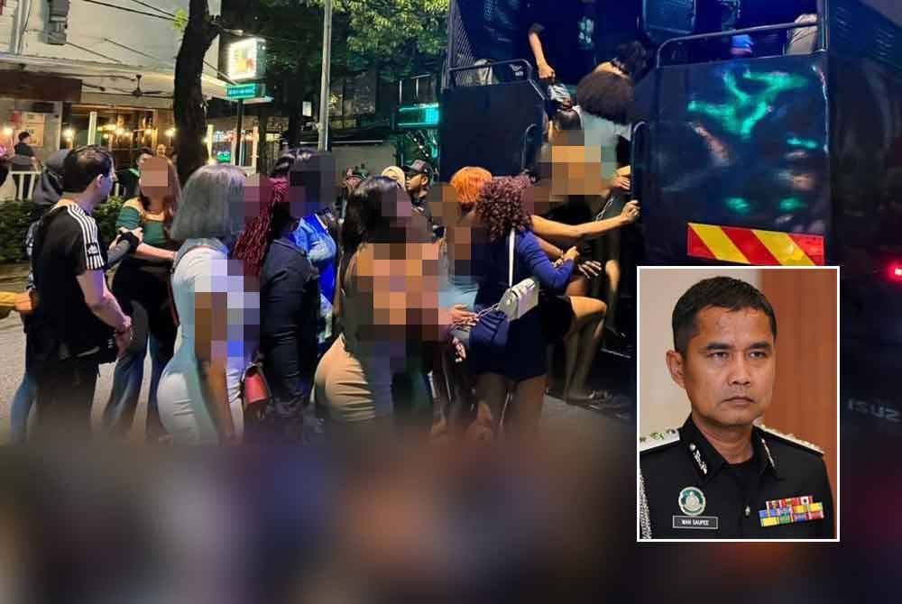 Antara warga asing yang ditahan JIM dalam operasi di Jalan Changkat, Bukit Bintang pada November lalu. Gambar kecil: Wan Mohammed Saupee