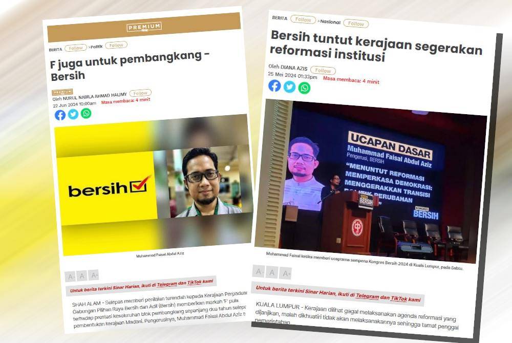 Bersih mendakwa sehingga kini tidak kelihatan apa-apa pembaharuan yang dilakukan kerajaan berhubung reformasi pilihan raya, manakala pembangkang dinilai sebagai lemah apabila kurang memainkan peranan dan tiada hala tuju jelas.