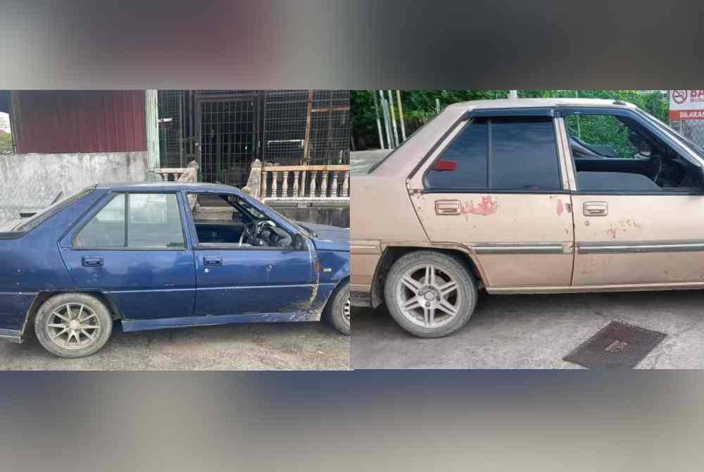 Kereta jenis Proton Saga Iswara yang diubah suai untuk seludup petrol.