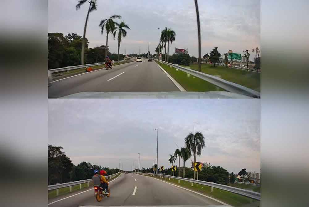 Tangkap layar rakaman video dashcam berdurasi 42 saat di laman sosial Facebook.