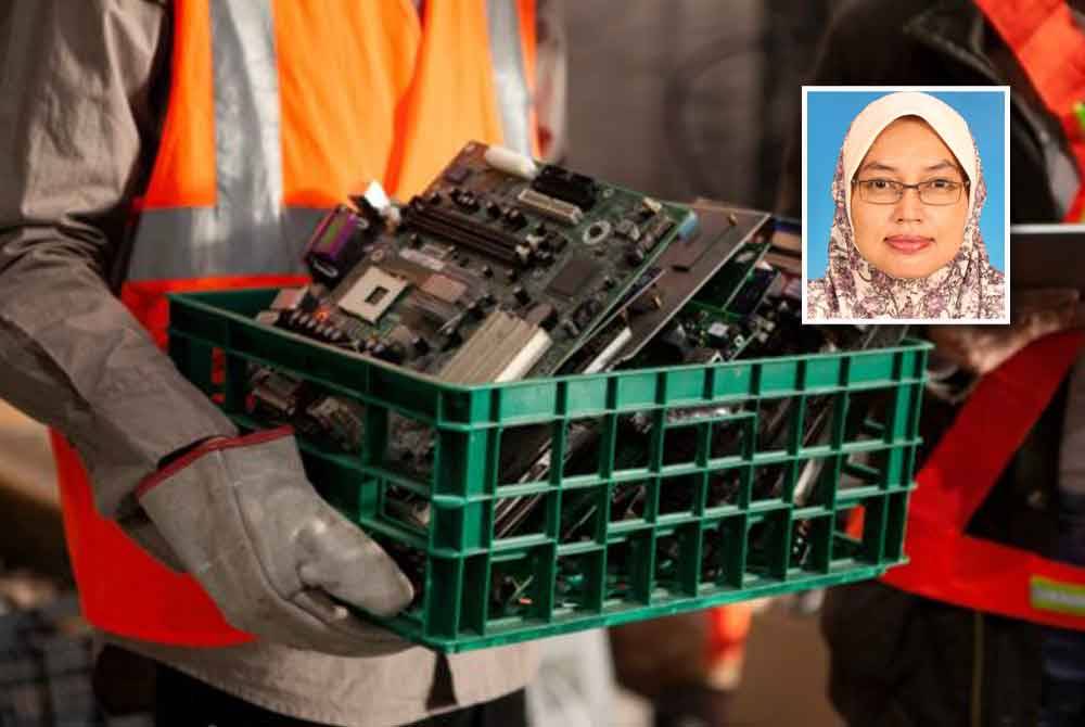 Tindakan menyokong pengurusan sisa e-waste merupakan tanggungjawab bersama bagi memastikan persekitaran yang lebih bersih dan selamat. (Gambar kecil: Hayati)