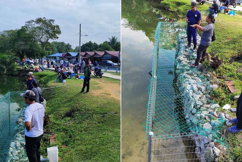 Jabatan Perikanan Selangor menjalankan pemantauan berterusan di Tasik Biru, Kundang susulan pelepasan ikan patin spesies Chao Praya (Pangasius sanitwongsei) menerusi program memancing baru-baru ini.