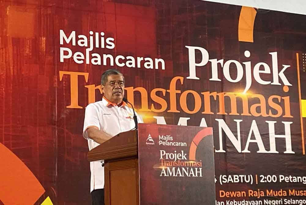 Mohamad Sabu berucap pada Majlis Pelancaran Projek Transformasi Amanah (ProAmanah) pada Sabtu.