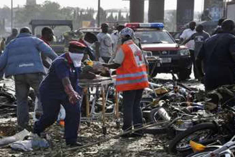 Sekurang-kurangnya 18 orang terkorban manakala 48 lagi cedera dalam siri letupan di Borno, timur laut Nigeria. Foto Agensi