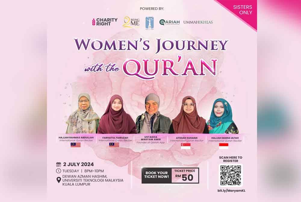 Program Women’s Journey to the Qur’an julung kali diadakan di Malaysia untuk membuka peluang lebih ramai wanita menerokai inti pati al-Quran sebagai panduan kehidupan.