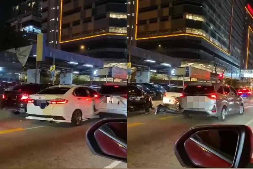 Video tular memaparkan insiden sebuah kereta merempuh empat buah kenderaan di Jalan Cheras, pada Rabu.