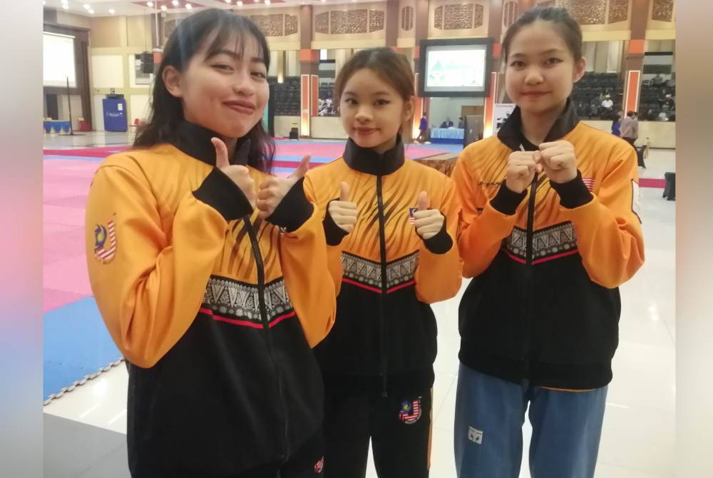 Gandingan Nur Humaira, Wong Zin dan Jing Ying butirkan emas buat kem taekwondo.