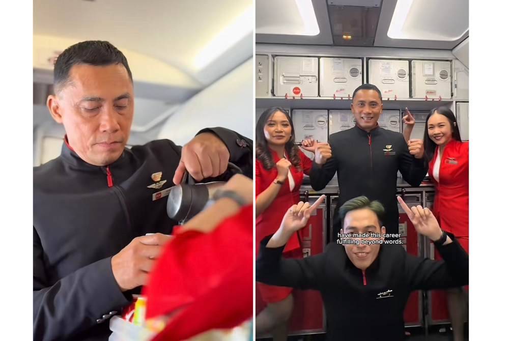 Umur 60 tahun masih segak bekerja di awangan. Kredit: TikTok Air Asia Cabin Crew