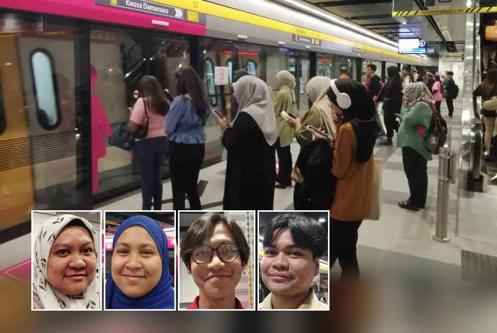 Kemudahan koc wanita di MRT Laluan Putrajaya. Gambar kecil dari kiri: Azilawati, Noor Najlah, Al Hadid Irfan, Ahmad