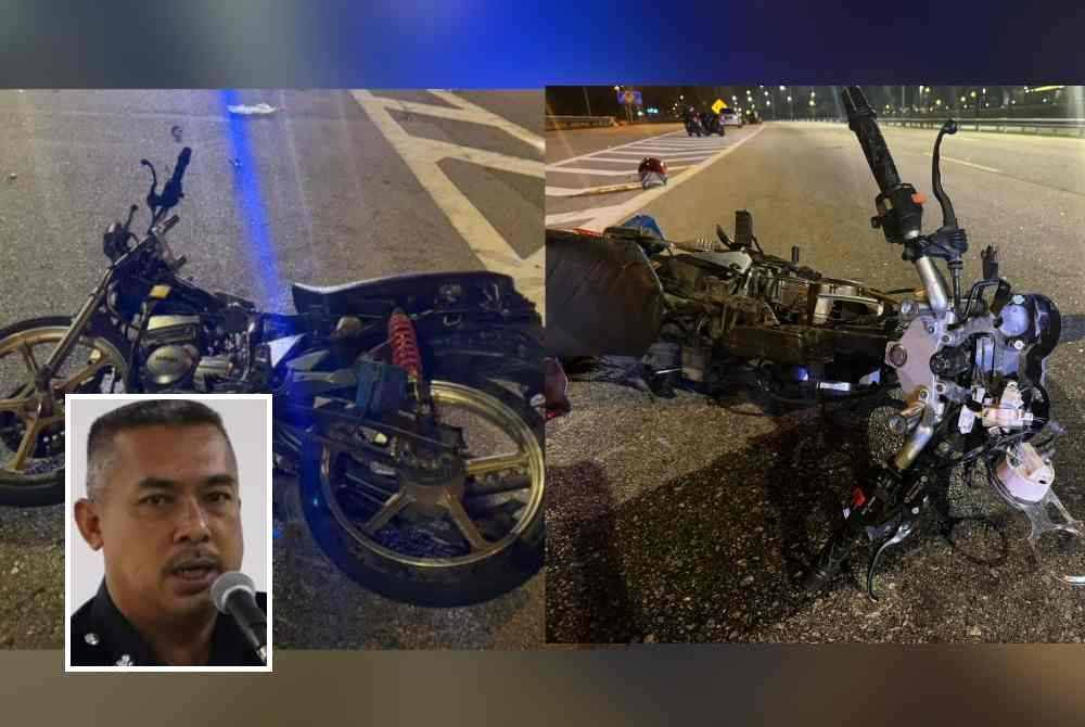 Seorang penunggang motosikal Yamaha RXZ maut kemalangan di Lebuhraya Guthrie, Sungai Buloh pada Ahad. Gambar kecil: Mohd Hafiz