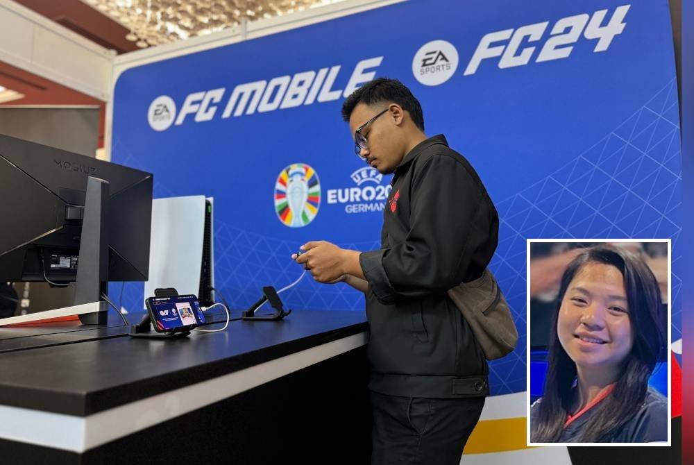 Orang ramai boleh mencuba permainan video EA Sports FC24 dan EA Sports FC Mobile dalam &#039;Fastest Goal Challenge&#039; sempena Riuh Euro di restoran Hakim bermula dari malam 14 Julai hingga awal pagi 15 Julai. (Gambar kecil: Suki)