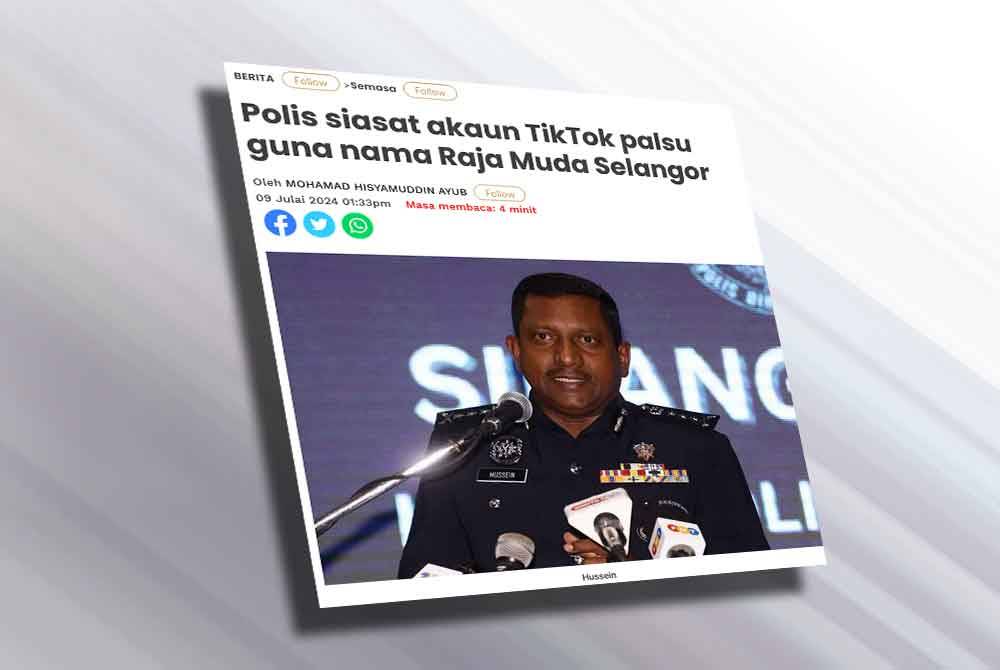 Laporan Sinar Harian pada Selasa.