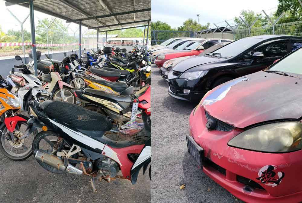 Antara kereta dan motosikal yang dilelong pada lelongan awam kenderaan lucut hak siri 1/2024 JPJ Pahang pada Rabu.