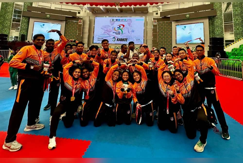 Skuad karate yang menampilkan ramai muka baharu di AUG Surabaya-Malang 2024 ternyata menghasilkan impak positif.