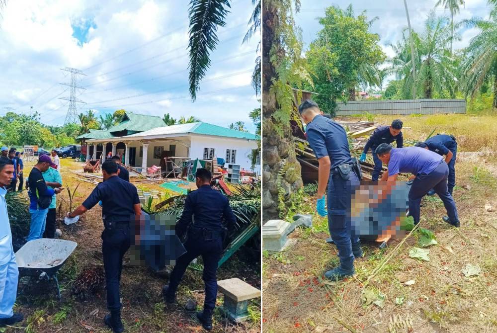 Mangsa yang ditemui terbaring kaku disahkan meninggal dunia di lokasi kejadian. Foto Pembaca