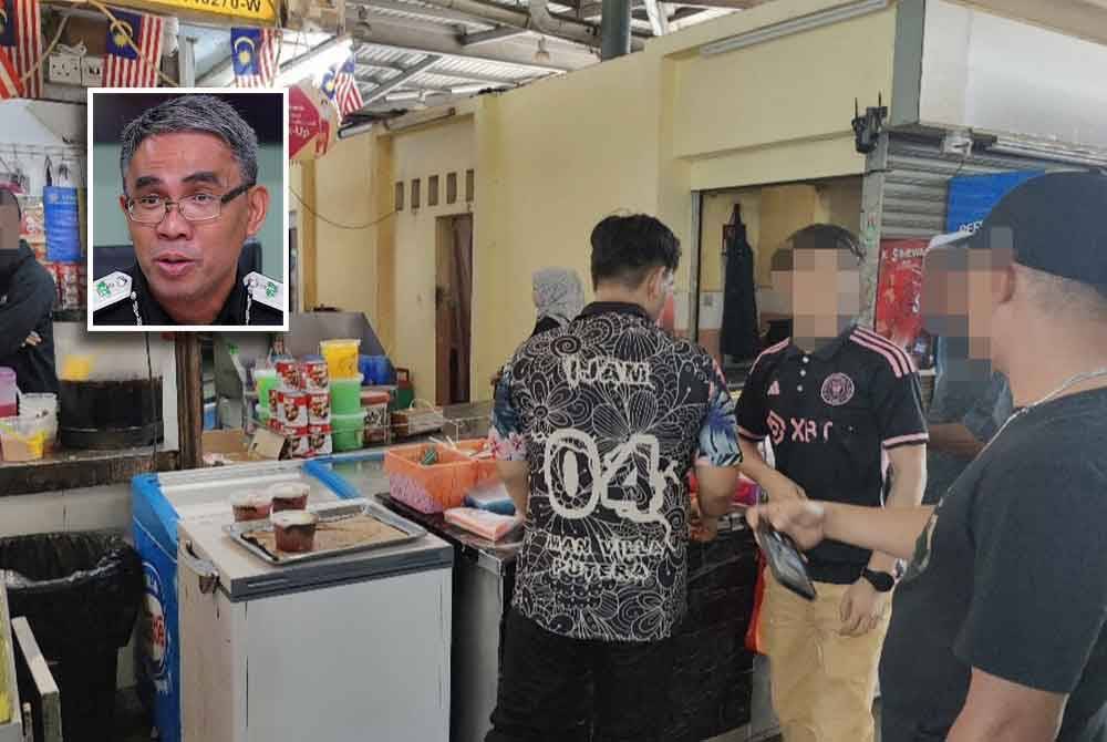 Imigresen Selangor bertindak menyerbu sebuah premis makanan sejuk beku di Kota Kemuning, Shah Alam pada Khamis. Gambar kecil: Khairrul Aminus