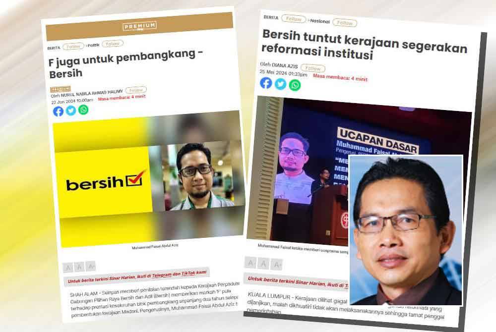 Bersih mendakwa sehingga kini tidak kelihatan apa-apa pembaharuan yang dilakukan kerajaan berhubung reformasi pilihan raya, manakala pembangkang dinilai sebagai lemah apabila kurang memainkan peranan dan tiada hala tuju jelas. Gambar kecil: Malike